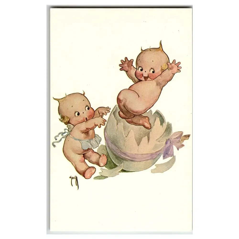 Vintage Kewpie Postcard Lot of 5 Rose O'Neill Winter, Mermaid, Chicks, Easter
